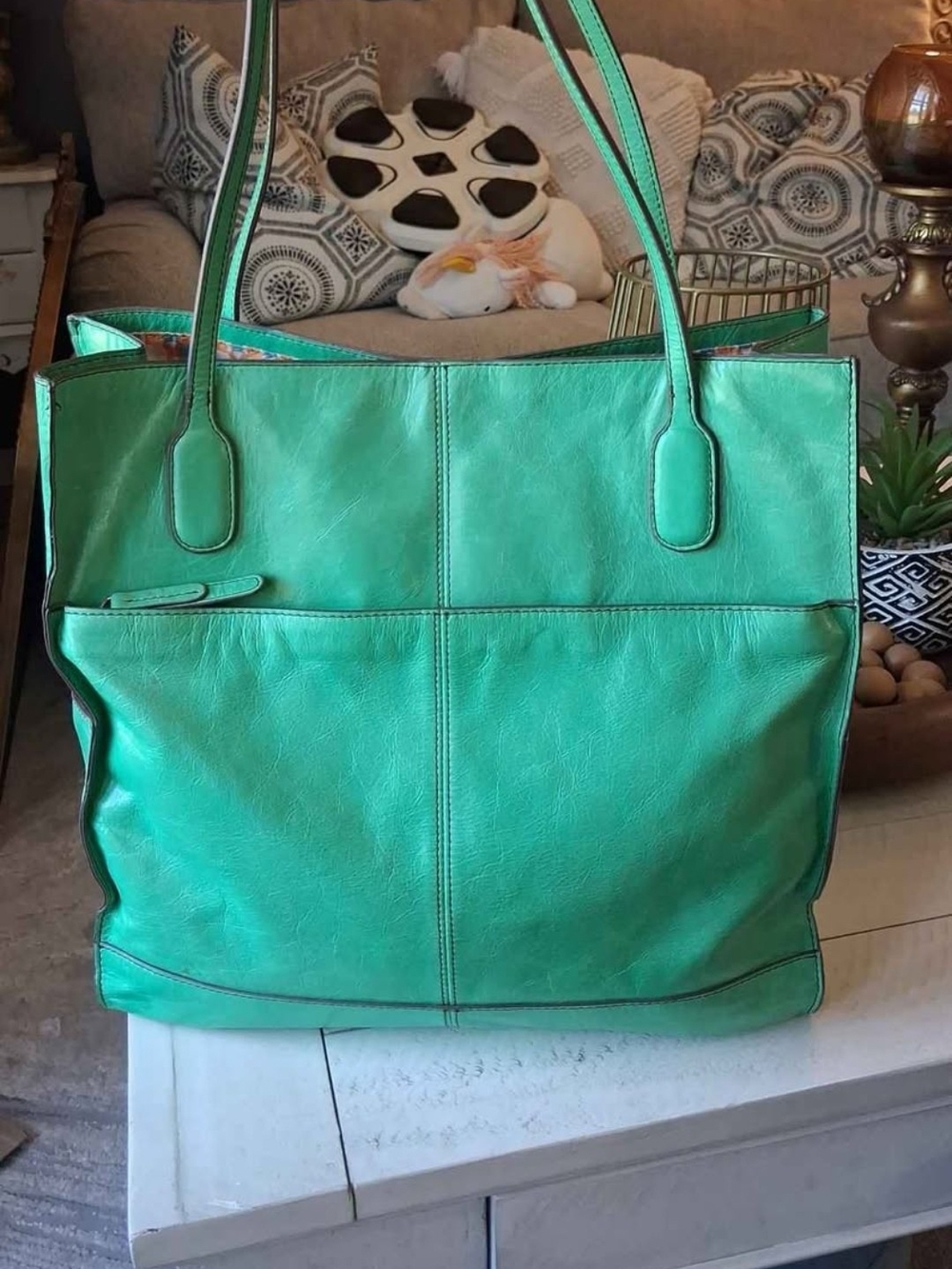 HOBO Emerald Green Leather Tote - Picture 2 of 13